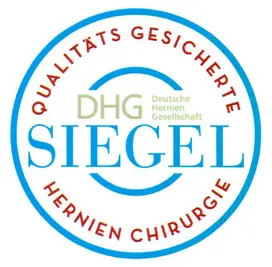 Logo des DHG Siegels: Qualitätsgesicherte hernien Chirurgie