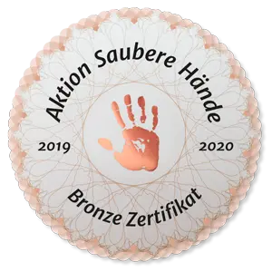 Siegel Aktion Saubere Hände